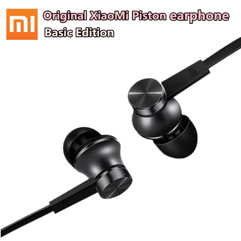 100% Originele Xiaomi Mi Zuiger Oortelefoon basic Edition Stereo oortelefoon Mic Microfoon draad controle oortelefoon voor telefoon mp3 gaming