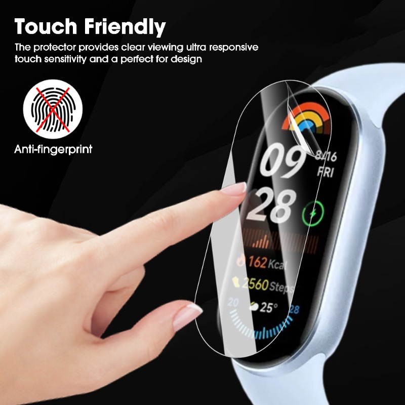 10–5 Stück Smartwatch-Hydrogel-Folie für Xiaomi Mi Band 9, weiche TPU-Displayschutzfolien mit vollständiger Abdeckung für Miband 9 HD klar Startseite-Folien