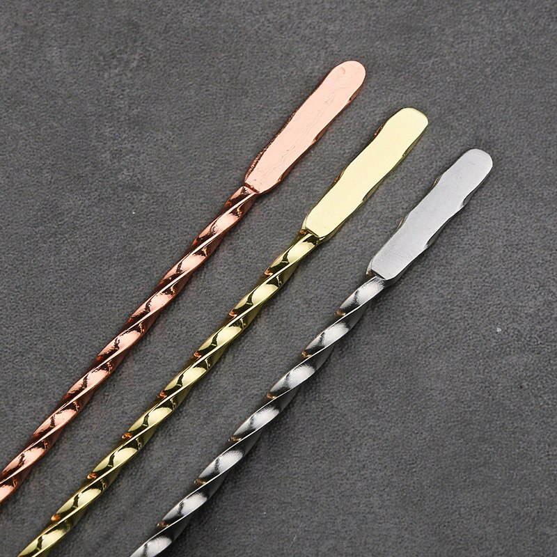 Stainless Steel Beverage Stir Spiral/Straight Cocktail Juice Coffee Bar Bartender Tool