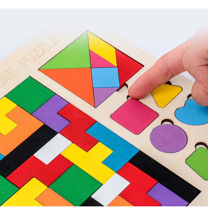 3 em 1 3d quebra-cabeça tangram de madeira crianças pré-escola magination brinquedos de matemática educacional intelectual jogo bloacks para crianças