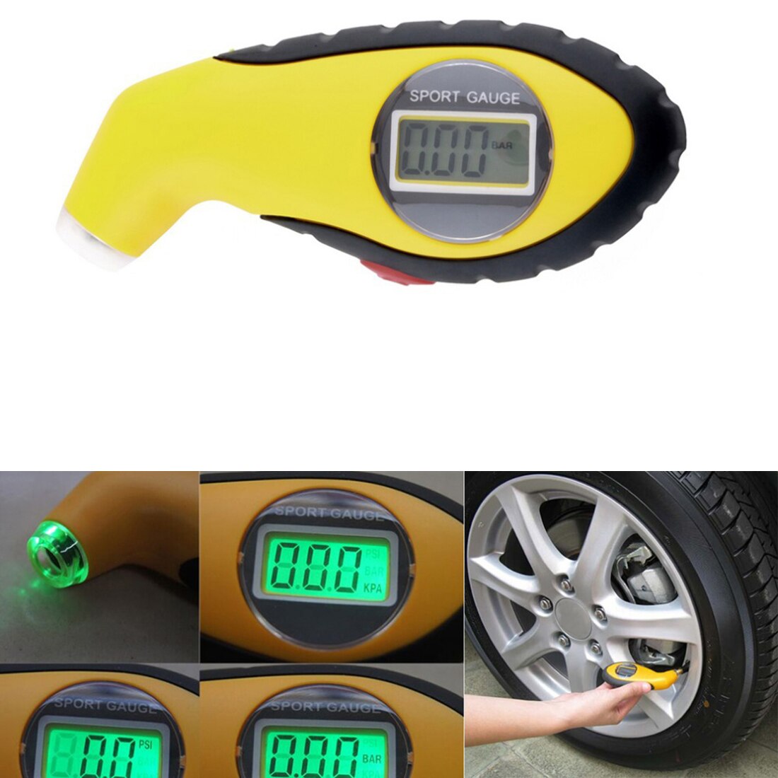 Tyre Air Pressure Gauge Meter Electronic Digital LCD Car Tire Manometer Barometers Tester Tool For Auto Cars Motorcycle