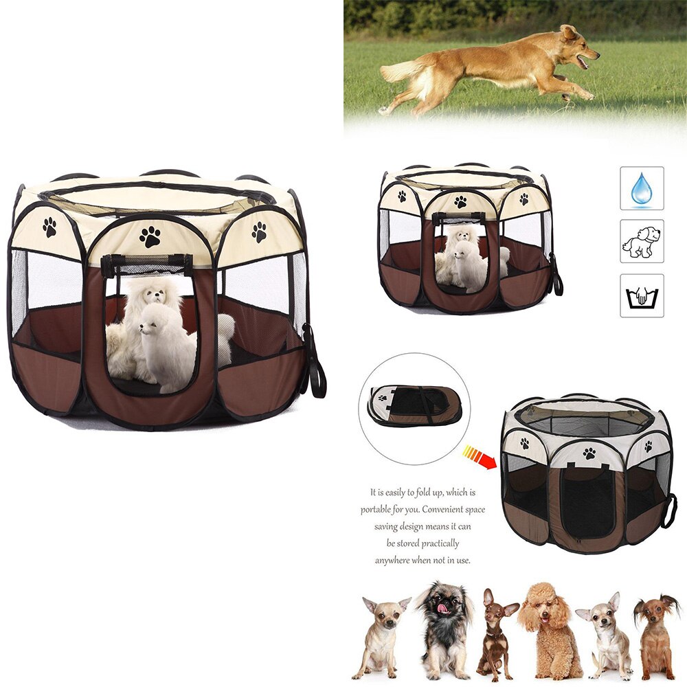 Łóżko dla zwierząt przenośny namiot dla zwierząt domowych składany psia buda klatka namiot dla kota i psa kojec szczeniak hodowla łatwy w obsłudze ośmiokątny kojec