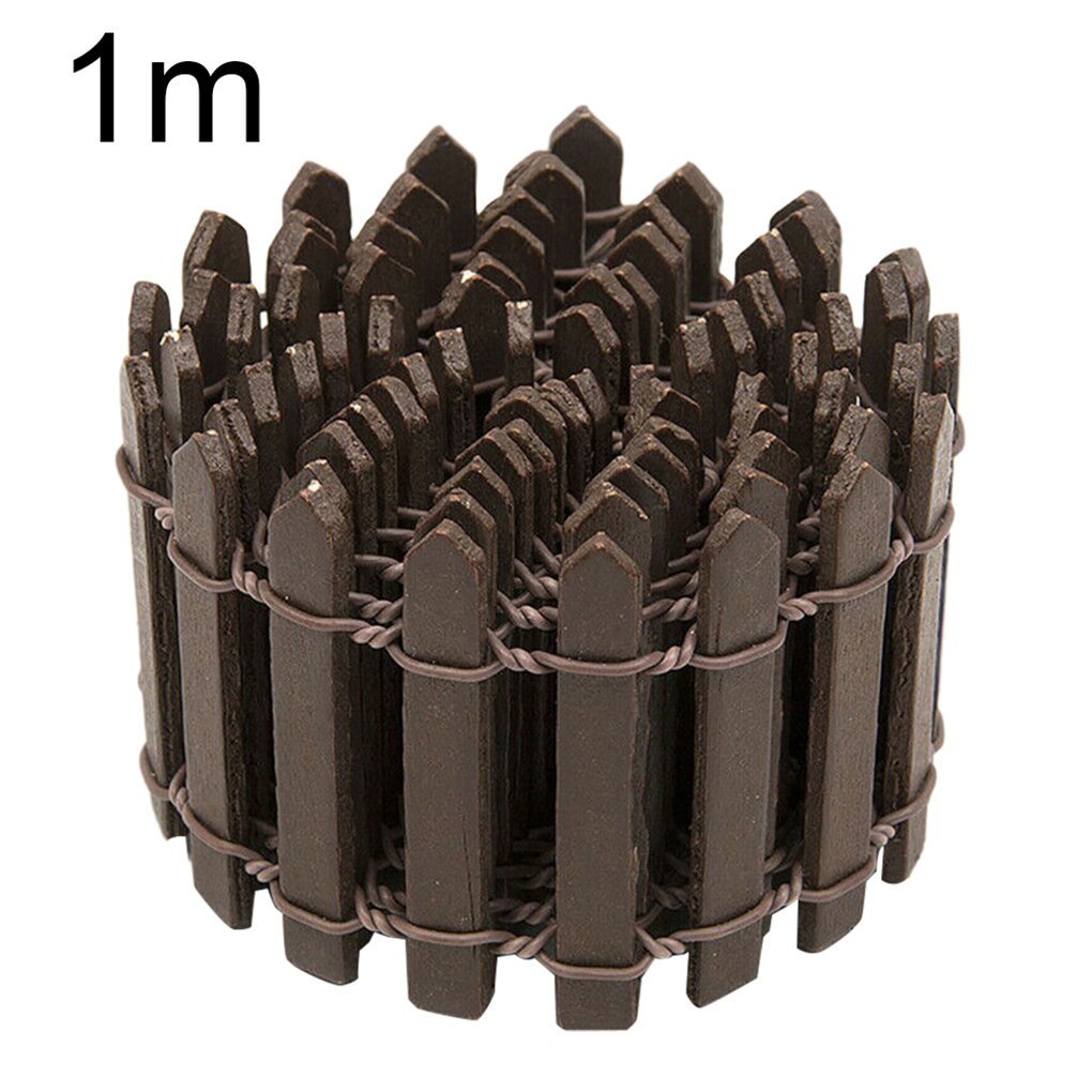 Mini petite barrière barrière en bois artisanat clôture fleur plante en pot paysage décor accessoires Miniature Terrarium bricolage Kit de jardin: 12 1mx3cm