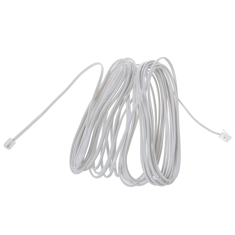 Cables modulares para teléfono móvil, 9M, 30 pies, RJ11, 6P2C, color blanco