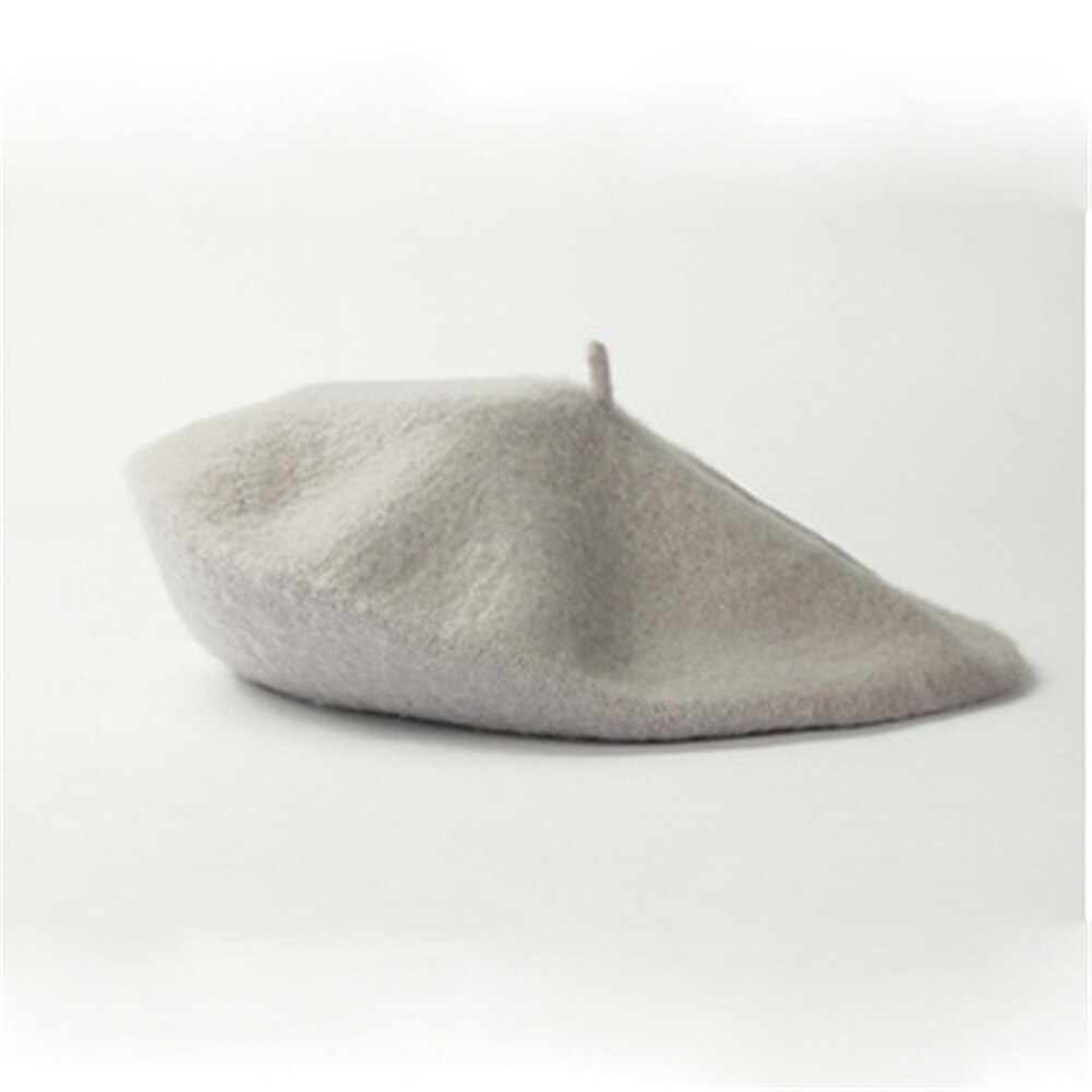 Vintage Vrouwen Winter Warm Baret Candy Kleur Casual Beanie Hat Cap Hoofd Slijtage Mode Accessoires Baret Elegante Hoeden Red blauw: light grey