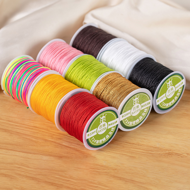 Juego de cables de nailon con nudo chino, cuerdas de macramé, pulsera, collar, cuerda trenzada para bricolaje, borlas, cuentas, línea de cuerda Shamballa
