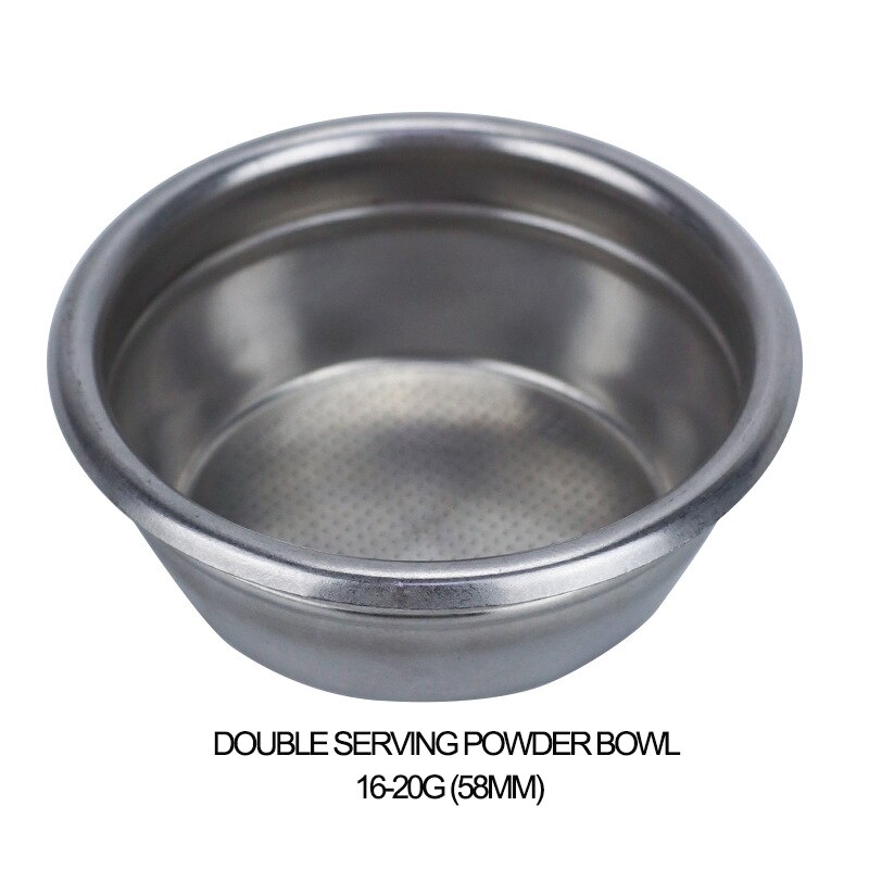 Semi-Automatic Coffee Machine Stainless Steel Single And Double Serving Powder Cup Brewing Head Filter Bottomless Handle Filter: 16-20G(58MM)