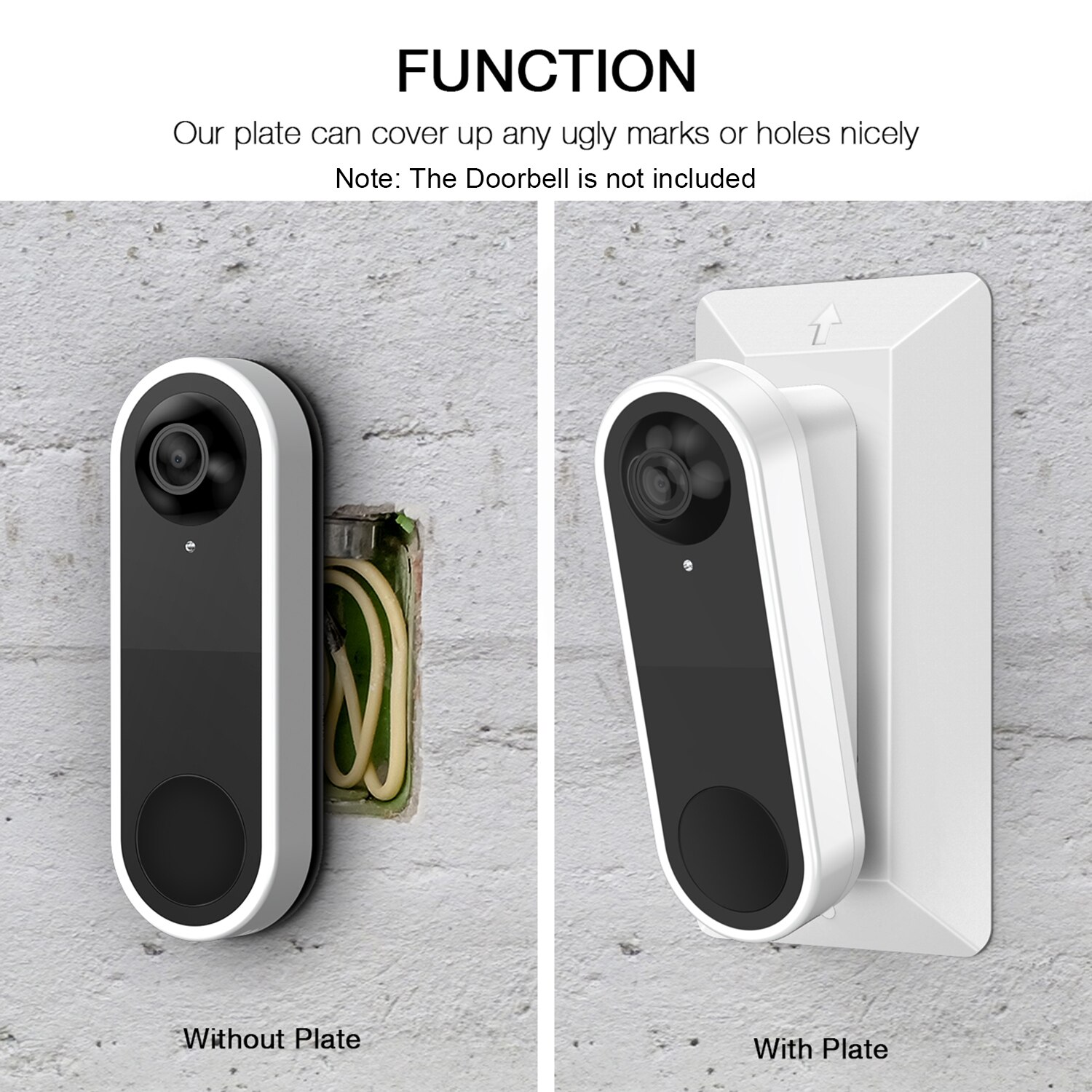 Muur Plaat Voor Arlo Video Deurbel, Compatibel Met Arlo Video Deurbel Plastic Materiaal Aanpassing Montage Muur Plaat Wedge