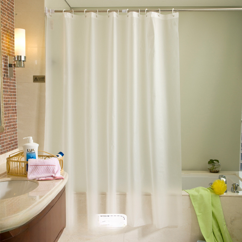 Badeværelsesforhæng vandtæt og meldugsikker ensfarvet bruseforhæng stof badeværelse varmt forhæng badeværelsesforhæng: 180*210cm / Rød