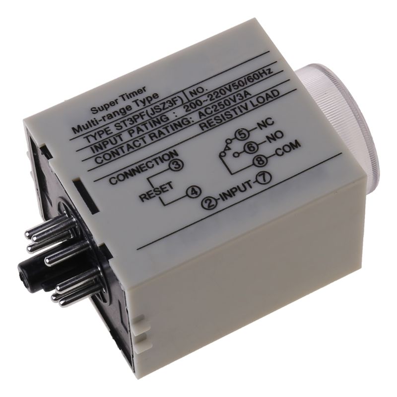ST3PF Power Off Timer Delay Relay 220V Delay 0-5MIN Contact Rating AC 250V 3A