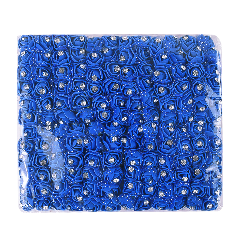 144 Stuks Mini Kunstbloemen Hoofd Met Strass Schuim Teddybeer Rozen Boeket Voor Bruiloft Home Decor Kerstkrans: Clear