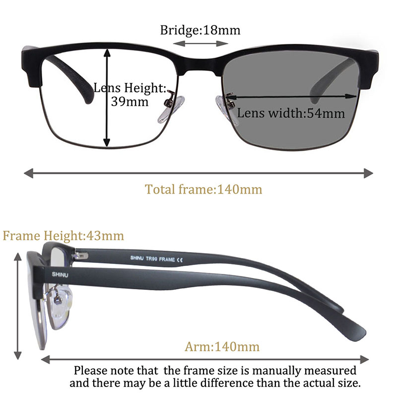 SHINU lunettes de lecture photochromiques progressives hommes lunettes multifocales progressives lunettes photochromiques réglables proches et loin