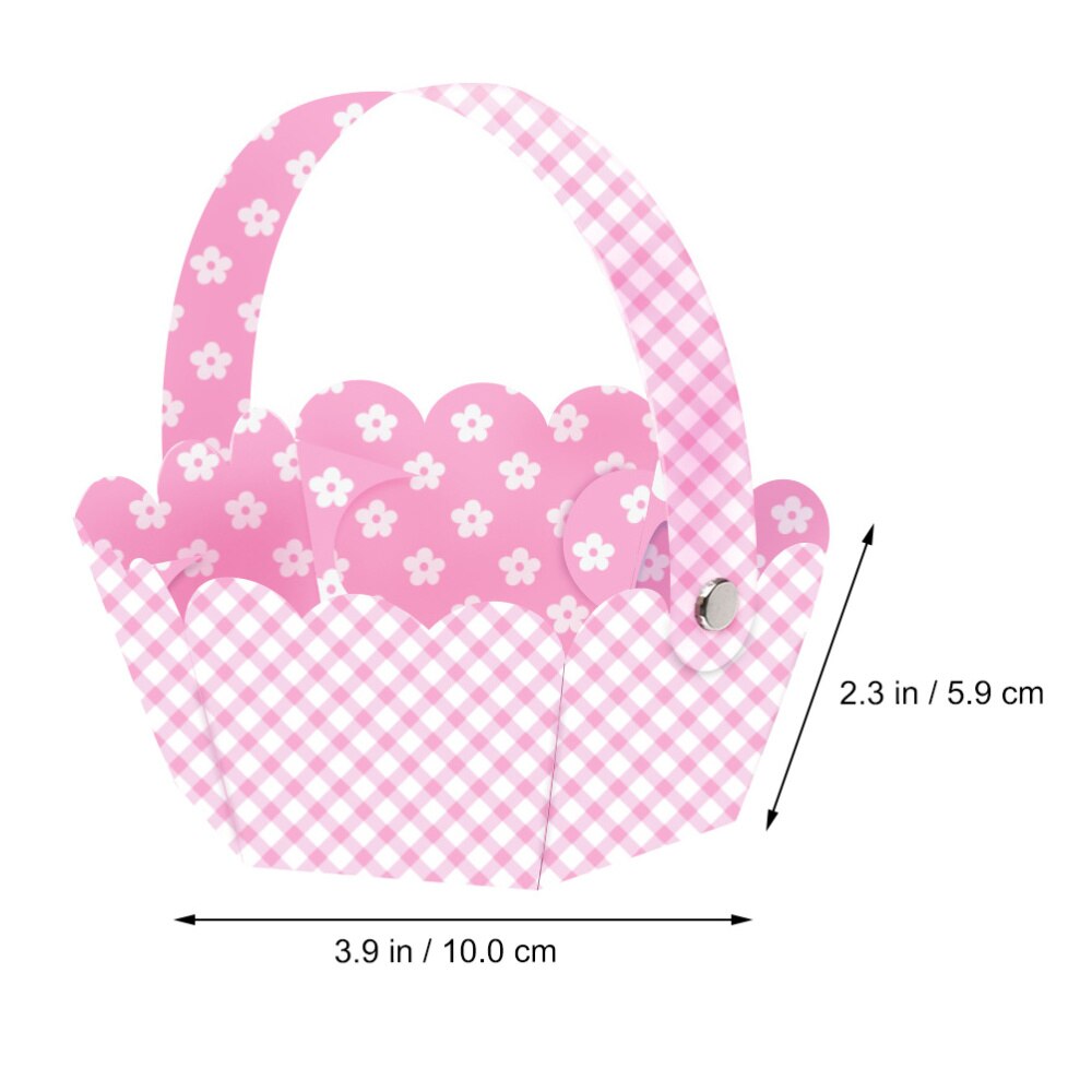 12pcs DIY Easter Bag Rabbit Egg Handbag Storage Basket With Nails Cookies Packing Bags Happy Easter Decoration