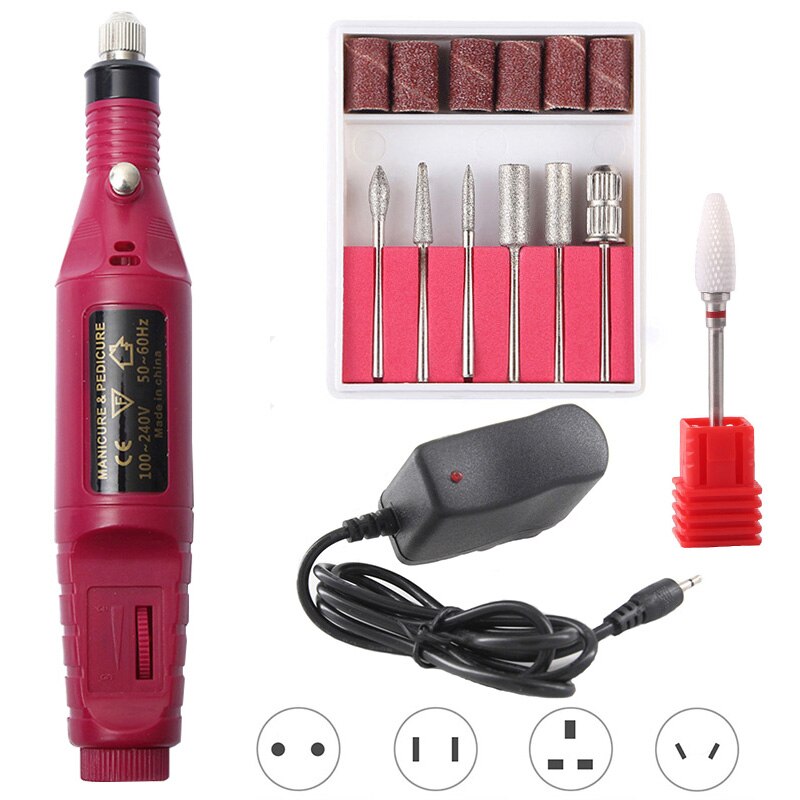 Micro motor para manicure e pedicure, aparelho elétrico para cuidar das unhas: 20000 Red Ceramic