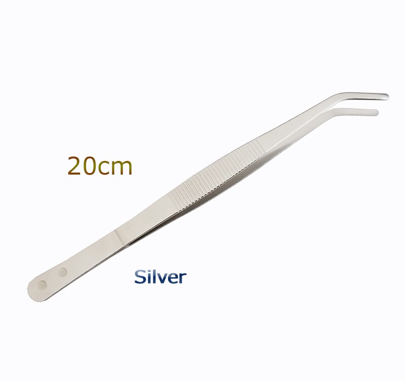 Garneer Tang Rvs Tang pincet met precisie gekartelde tips: 20cm Silver