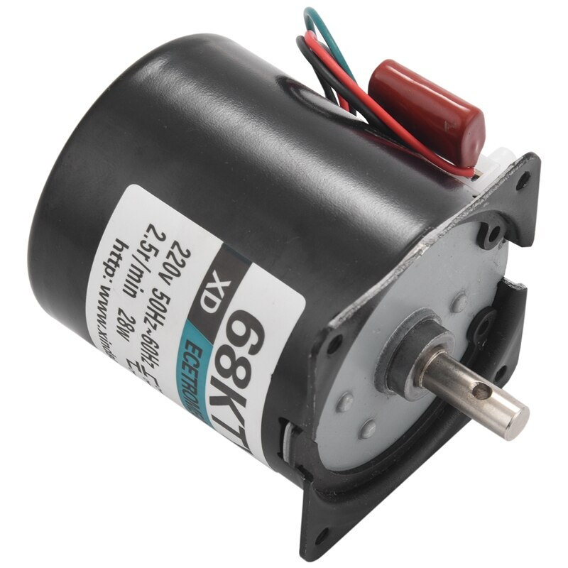JHD-1Pcs 68Ktyz Mini Gear Motor Ac 220V 28W 2.5R/Min Large Torque Permanent Magnet Synchronous Gear Motor