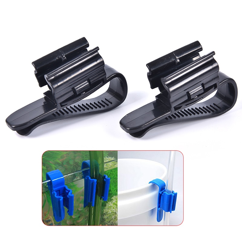 2 uds. Abrazadera de montaje para manguera de agua de acuario negra para tubo de 8-16mm, soporte de filtración para tubo de agua, pinza fija, abrazadera para manguera de tanque de peces