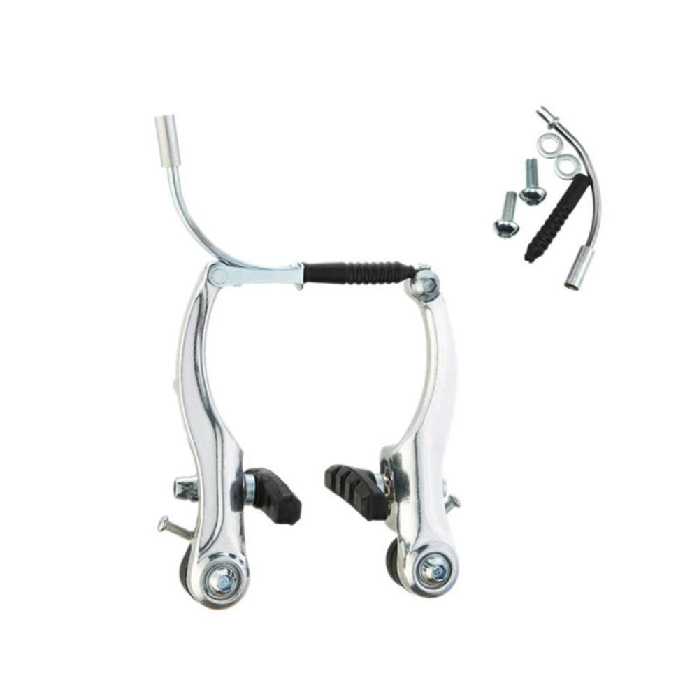 V-brake Brakes Lever Mountain Bike Bicycle Brake Aluminum Alloy V Brake Bicycle Cycling For MTB Curved Rods Gaskets Full Set: white