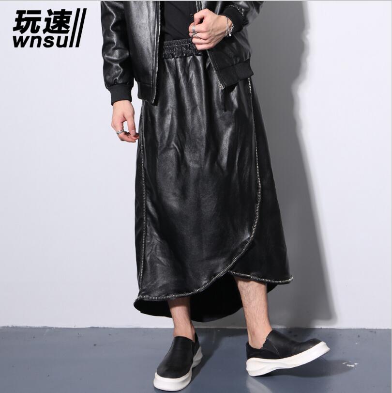 vêtements pour hommes personnalité GD cheveux styliste grande taille en cuir pantalons hommes jupe-culotte costumes