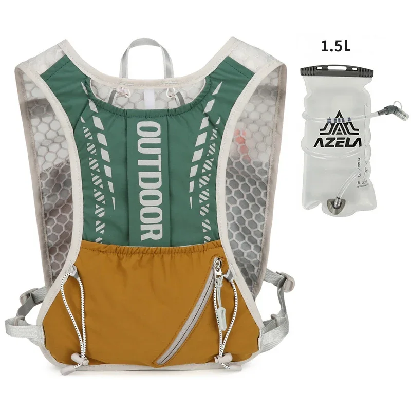 Hardlopen Hydraterend Vest Rugzak Fietsen Hydraterende Rugzak Wandelen Marathon Hydraterend Met 1.5L Waterzak 500ml Waterfles: gouden kleur