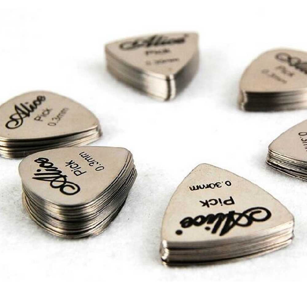 5PCS Guitar Picks Plectrum 0.3mm Alice Stainless Steel Metal Guitar Picks Plectrum Guitar Picks
