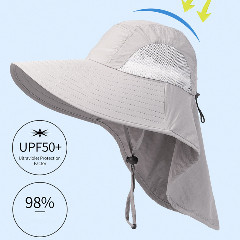 Wide Brim Baseball Hats for Women and Men Sun Cooling Neck Guard Safari Cap for Hiking Fishing Outdoor Hat with Flap