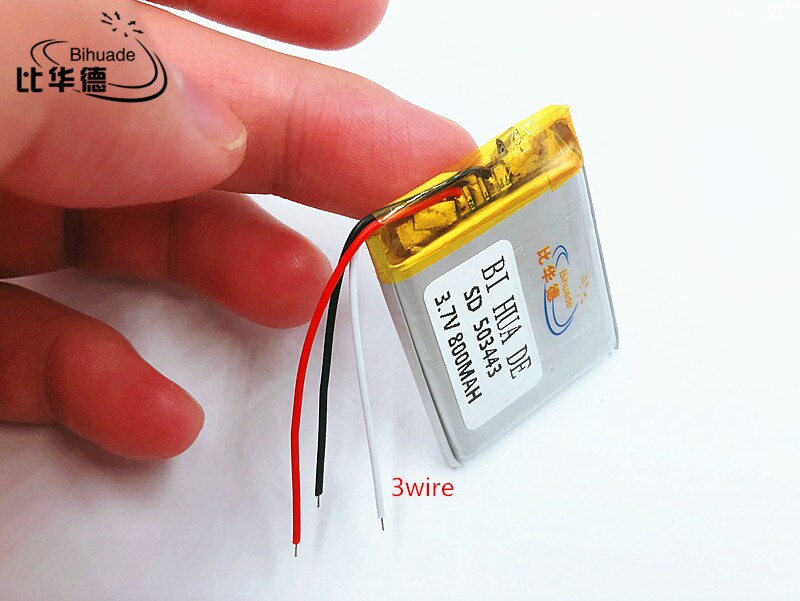 Li-Po 3 wire 503443 3.7V 800 mah Lithium polymer Battery With Protection Board For GPS Tablet PC Digital Products