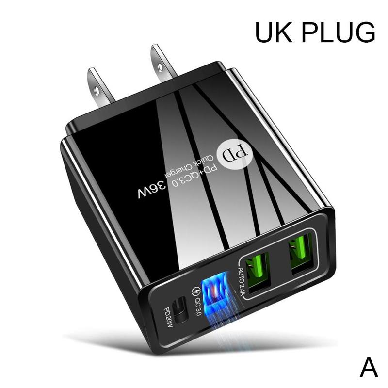 praktisch Ladegerät Schnelle Ladung PD20W QC 3,0 2,4 EIN Ladegerät USB Hohe Dual Beständig Multi-Hafen Mit Kopf USB PD Temperatur H0F4: A