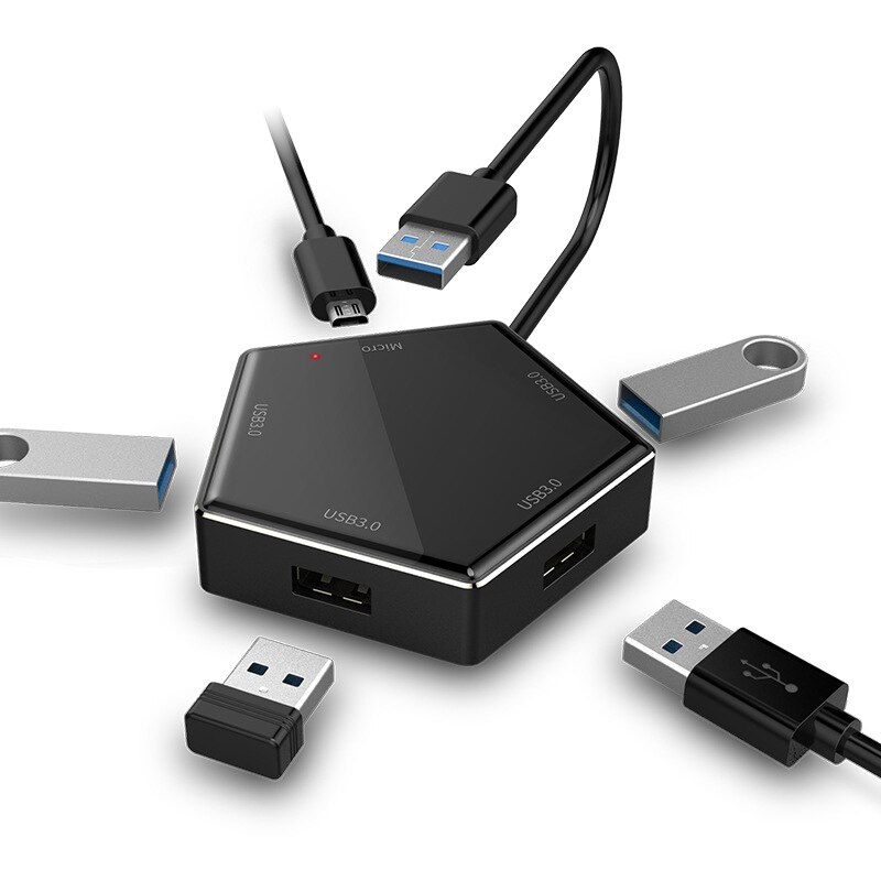 Hub USB con 4 puertos USB 3,0 para, Mac Pro, PC, unidad Flash, HDD móvil y más