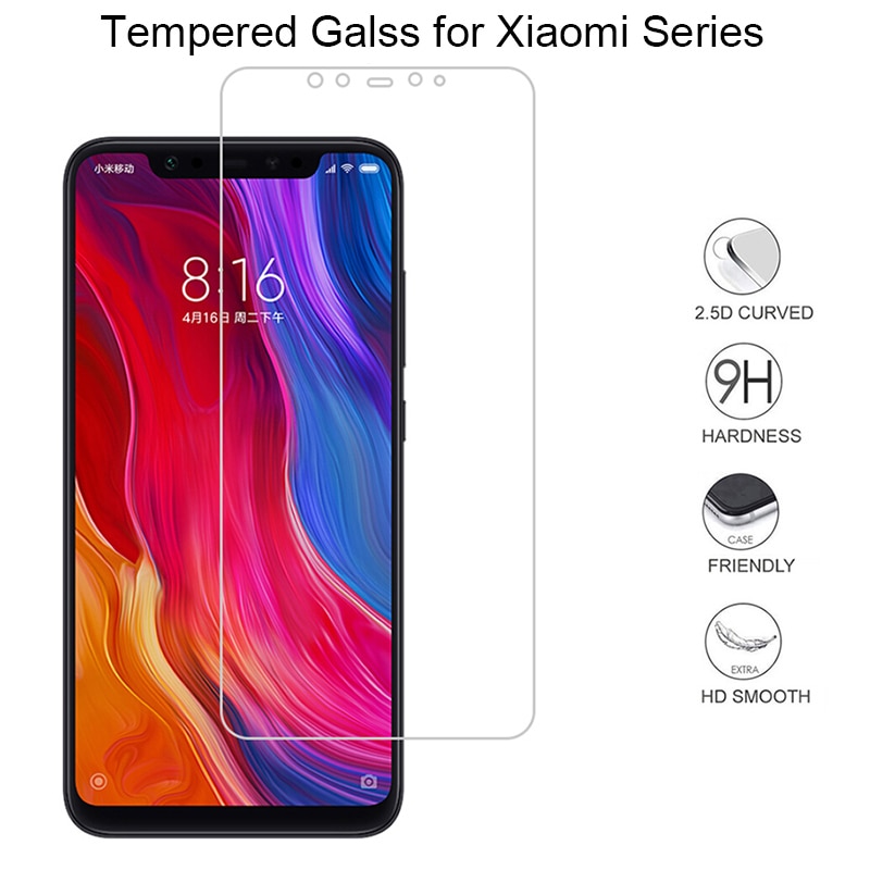 9H HD Tempered Glass for Xiaomi Mi A2 Lite Mi5 Mi6 Mi5s Plus Mi Mix 2 Note 3 Screen Glass on Xiaomi Mi A1 Film Glass for Mi 8 SE