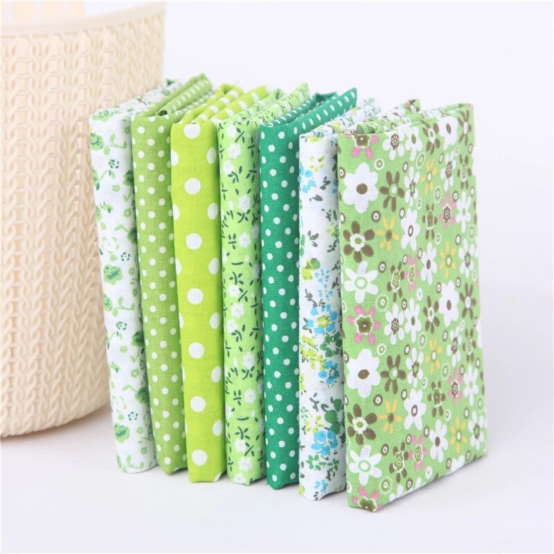 7pcs Cotton Fabric Printed Cloth Sewing Fabrics for Patchwork Needlework DIY Accessories Handmade Material Fabric Scraps 50x50