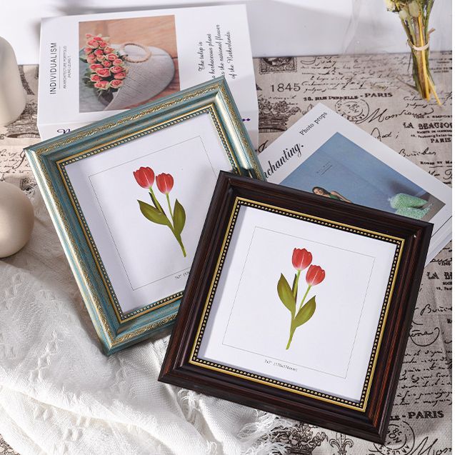 Marco de fotos cuadrado europeo, marco de fotos decorativo de 10 pulgadas y 12 pulgadas, decoración del hogar y recuerdos, marco de exhibición de ilustraciones