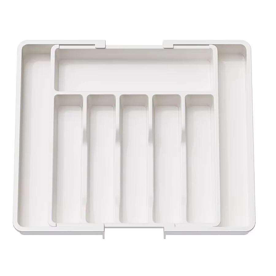 Silverware Organizer, Expandable Kitchen Drawer Organizer Utensil Organizer, Plastic Spoons Forks Knives Holder Storage Dividers