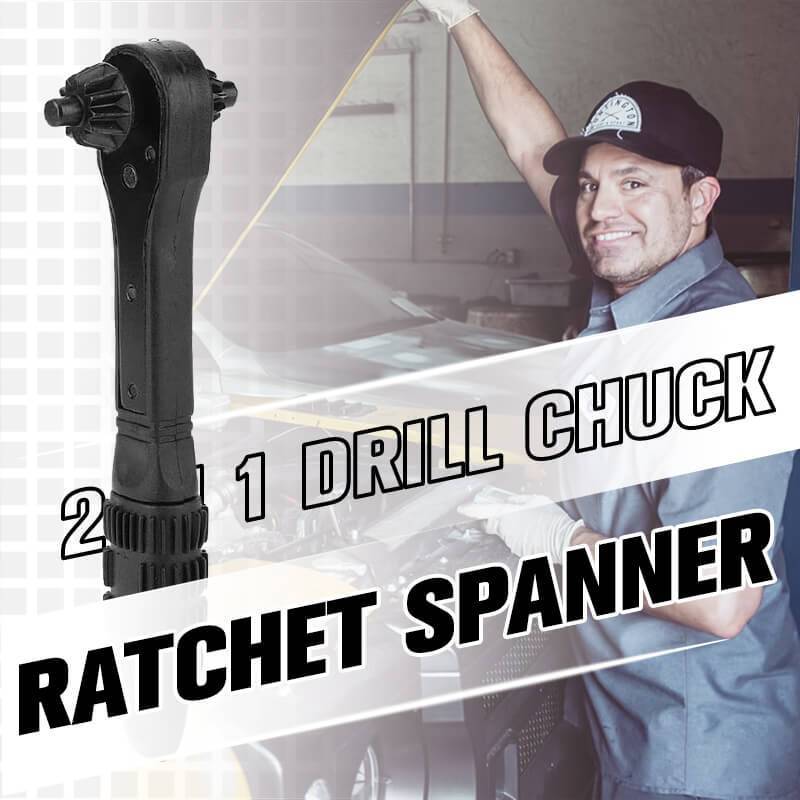 2 in 1 Drill Chuck Ratchet Spanner Two-way quick ratchet Two-ended dual purpose spanners Hardened