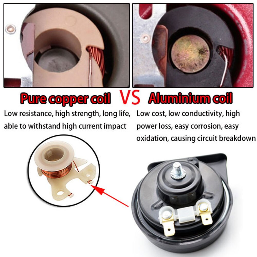 For Ford F-150 MK13 12V 110-125db 410/510Hz Snail Horn Loud Dual Pitch Waterproof Auto Horns