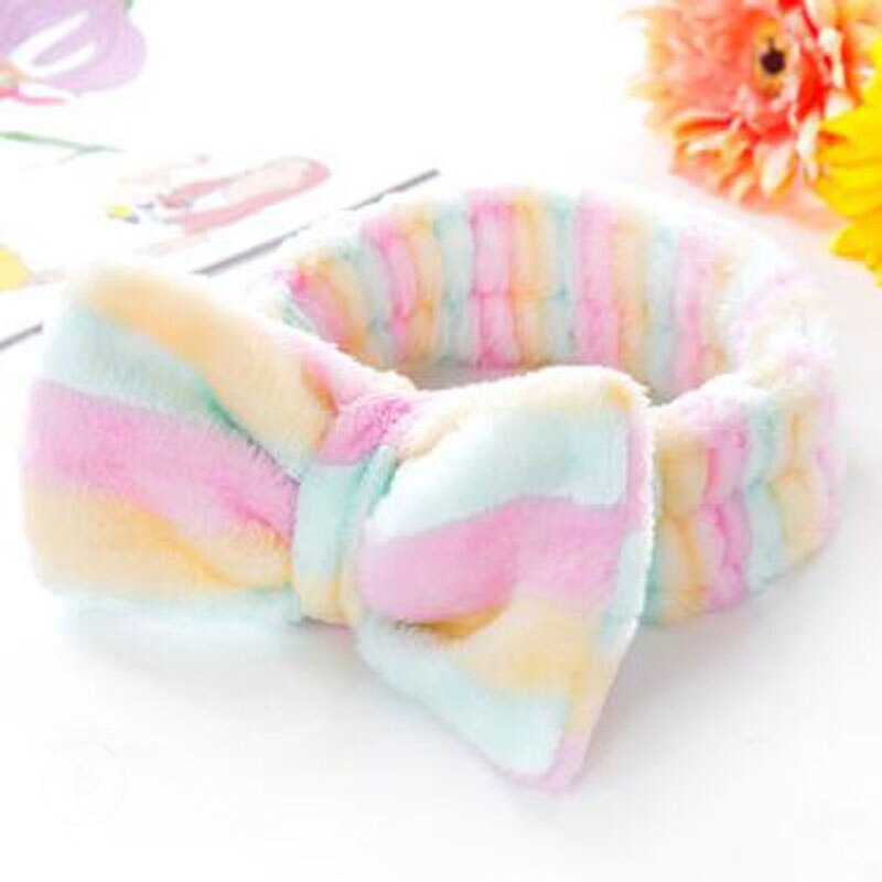 Kerst haarbanden gestreepte strik hoofdband vrouwen tulband gezichtsreiniger yoga gezichtshanddoek bad haarband make-up spa salon accessoire