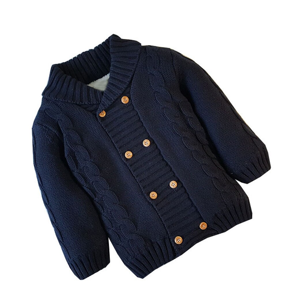 Toddler Autumn Winter Jacket Kids Coat Baby Girls Boy Jackets Warm Coat Knit Crochet Outwear Sweater Parkas Overcoat #1019: NY / 8T