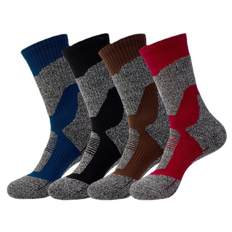 Männer Baumwolle Athletische Socken Dicken Kissen Atmungsaktive Sport Wandern Bergsteigen Ski Socken Dicke Winter Thermische Besatzung Socken