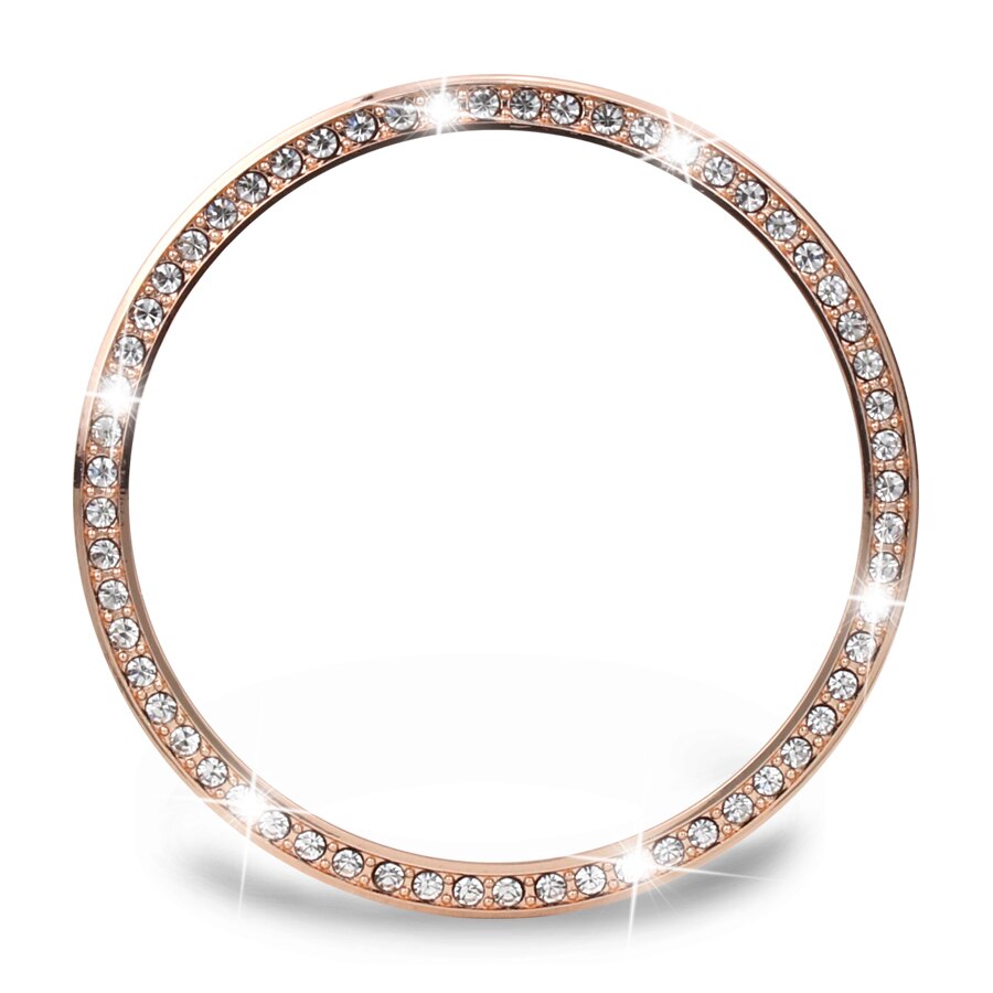 Diamond Bezel Metal Styling For Samsung Galaxy Watch3 41mm Ring Adhesive Protector Cover Case Galaxy watch 3 41 Anti Scratch: Rose Gold