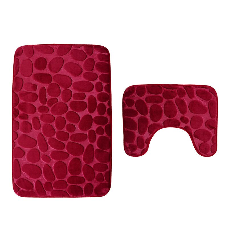 2 Stks/set Badkamer Wc Mat Non Slip Extra Mat Zuig Grip Met Rubber Backing Badmatten: Dark Red