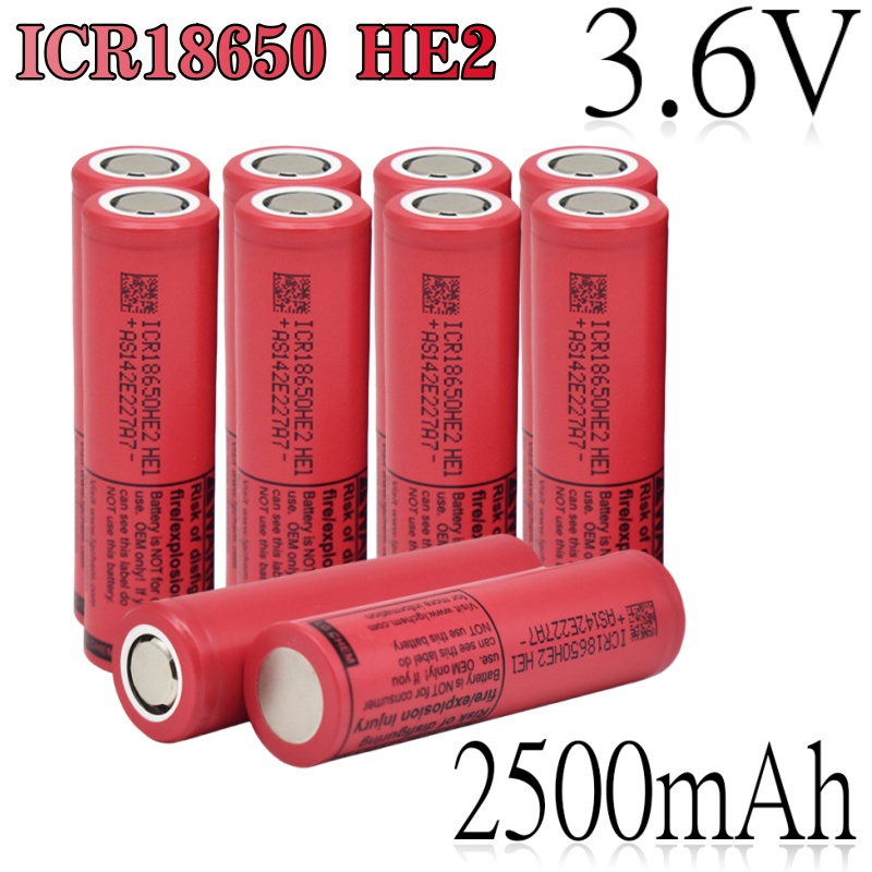18650 HE2 Akumulator 3,6 V 2500 mAh ICR18650-HE2, używany do różnych produktów elektronicznych, zabawek Z ładowarką USB