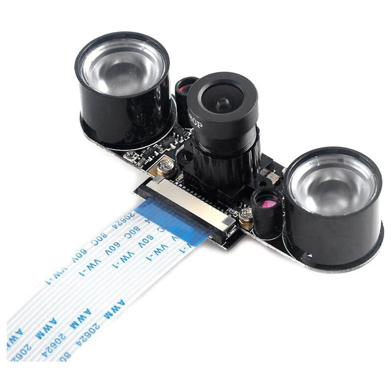 5mp kameramodul til hindbær  pi 4b/3b+/3b/2b infrarød nattesyn 1080p kamera med holderkasse