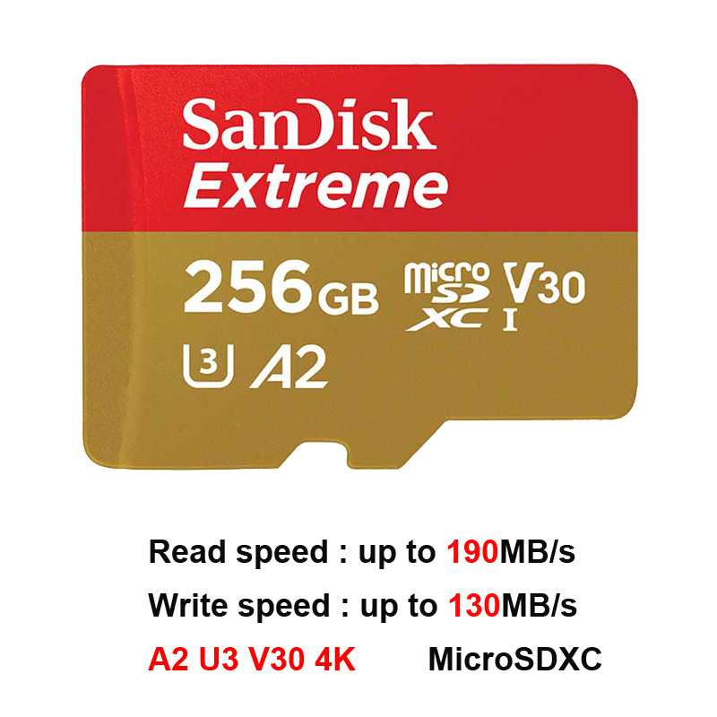 SanDisk High Endurance Video Monitoring 64GB 128GB 256GB Memory Card Ultra 32GB TF Card Extreme/Extreme PRO 4K UHD MicroSD C10: 512MB