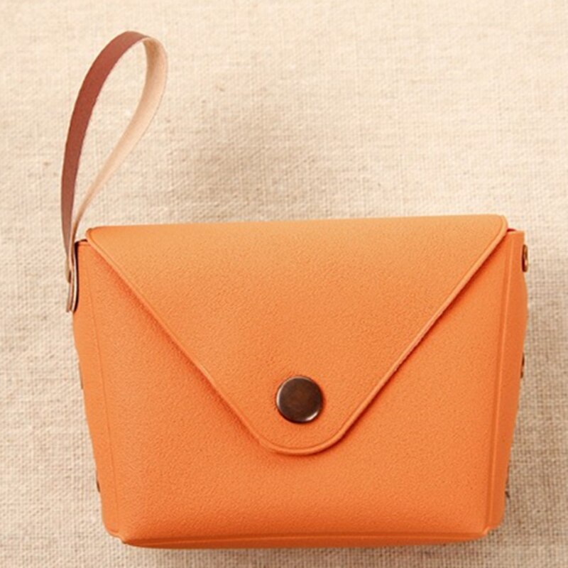 1Pc Pu Leer Mode Vrouwen Portemonnee Mini Draagbare Meisjes Portemonnee Handtas Key Case Candy Kleur: Orange