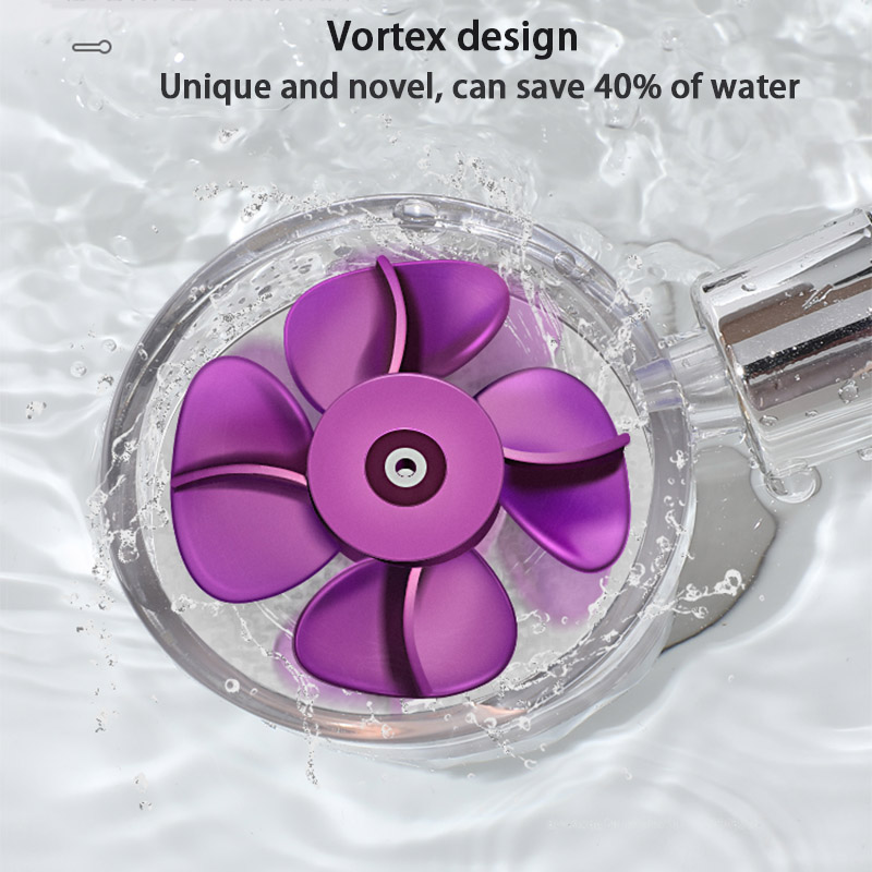 Obrót o 360 ° głowica prysznicowa oszczędne zużycie wody i wysokie ciśnienie słuchawka prysznicowa dysza z mały wentylator ręczny prysznic akcesoria łazienkowe