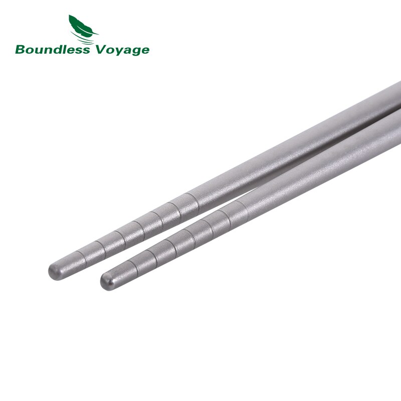 Baguettes de Voyage rondes et carrées en titane antidérapantes, vaisselle Portable en Ti, couverts d'extérieur