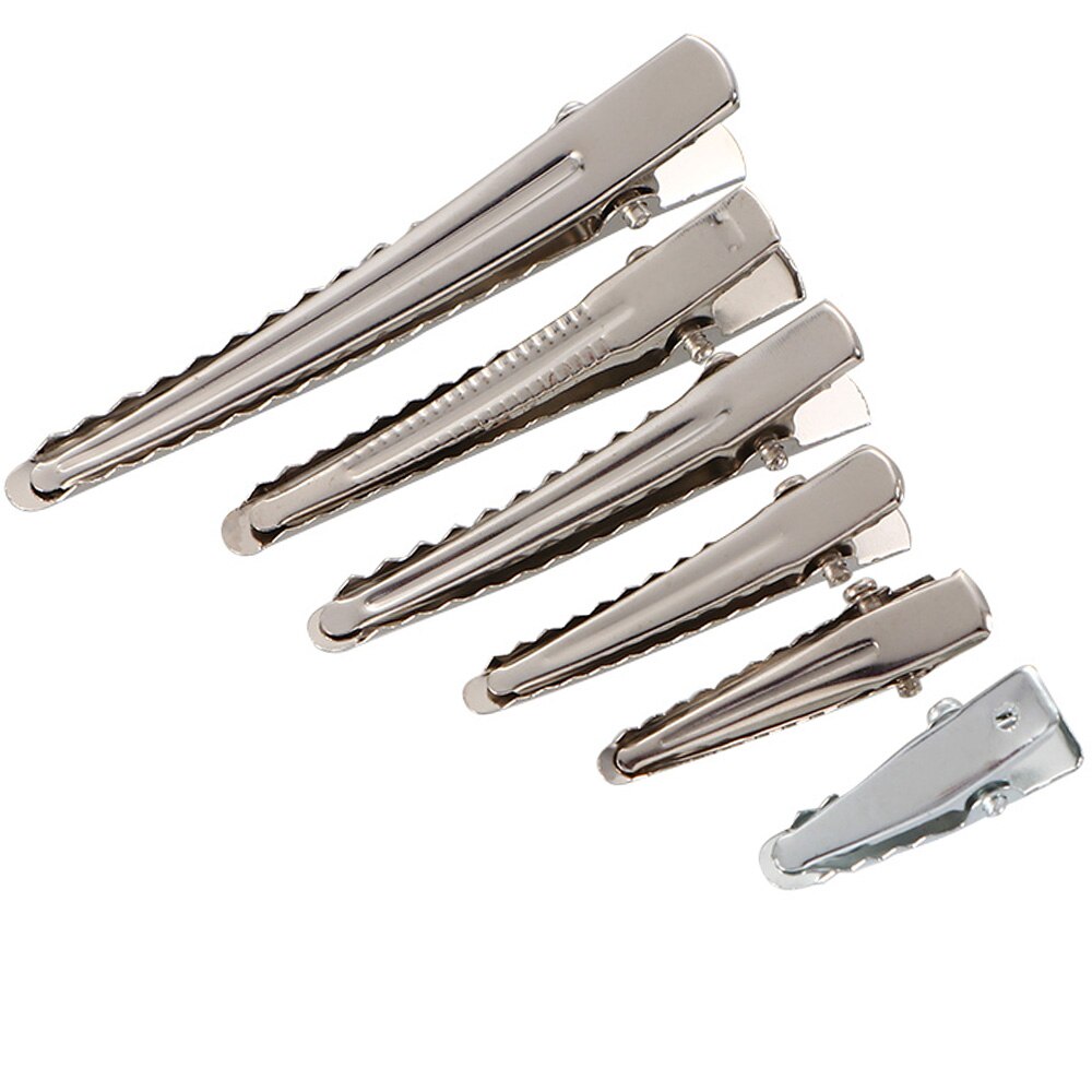 Horquilla de cocodrilo con dientes en blanco, Base de fabricación de joyas para pinzas de pelo DIY, 25/30/35/45/50/60mm, 10 Uds.