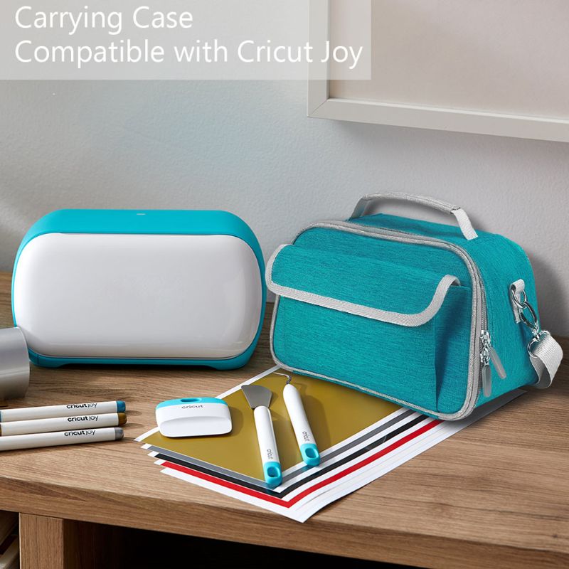 Travel Portable Handbags with Pockets Carrying Case Cover Storage Box Shulder Bag for Cricut Joy Machine and Accessories