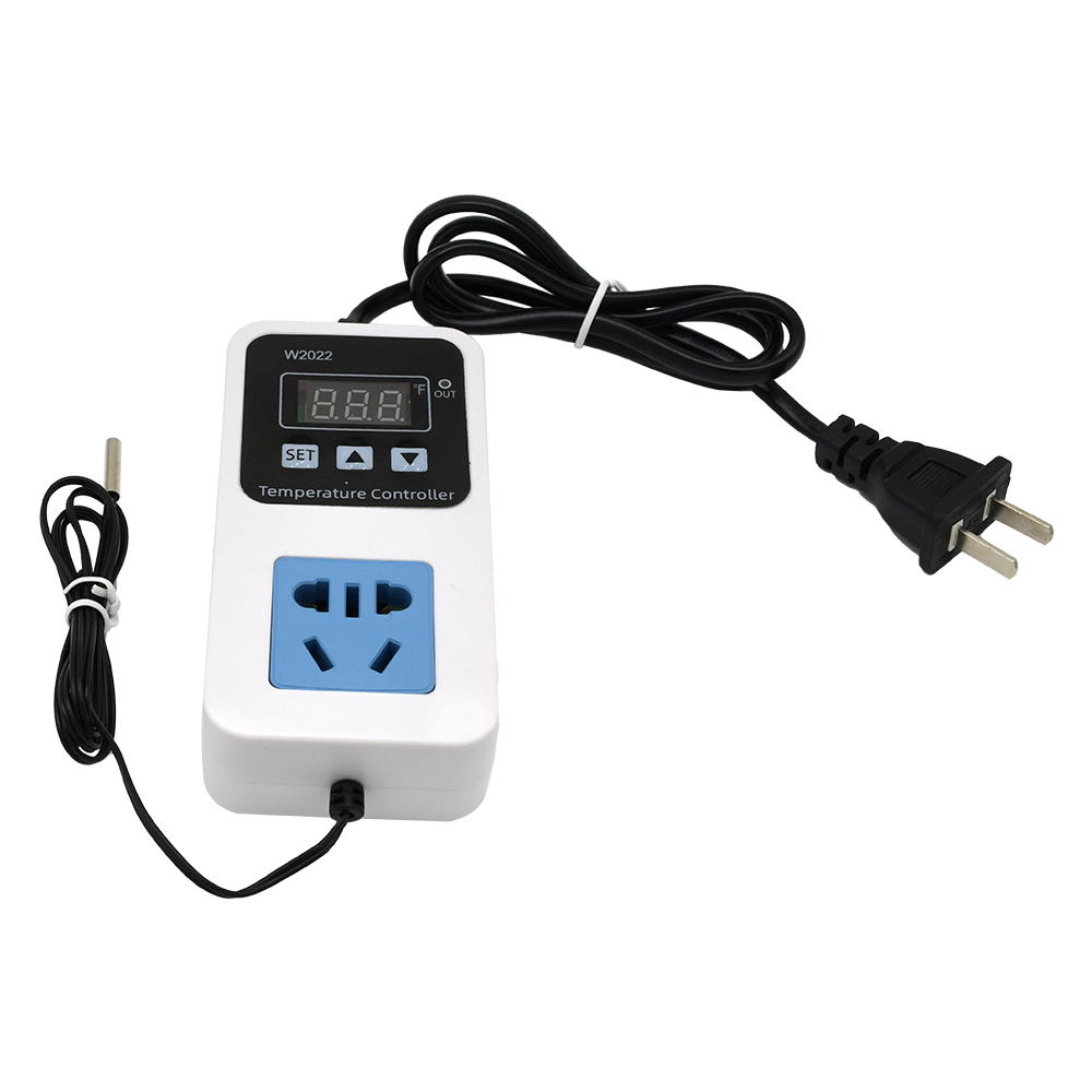 Ac110v 220v w2022 temperature controller thermostat greenhouse temperature controller with high-precision ntc sensor lcd display: Light grey