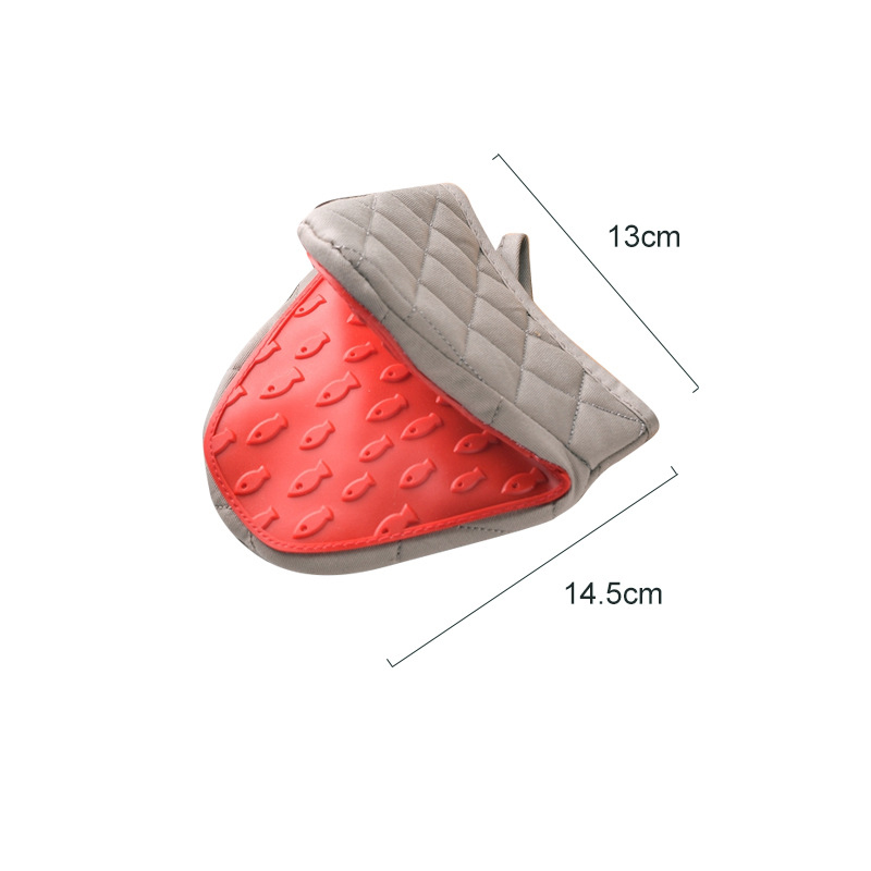 Silicone Insulated Glove Baking Anti Scalding Clip Microwave Oven Hand Clip Kitchen Thickened Anti heat Glove 1PCSZB846: red